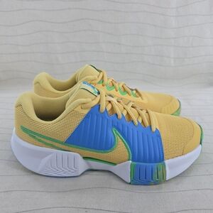 Nike Womens Zoom Challenge 1 Pickleball Yellow Blue Shoes FQ4155-700 Size 7 NEW